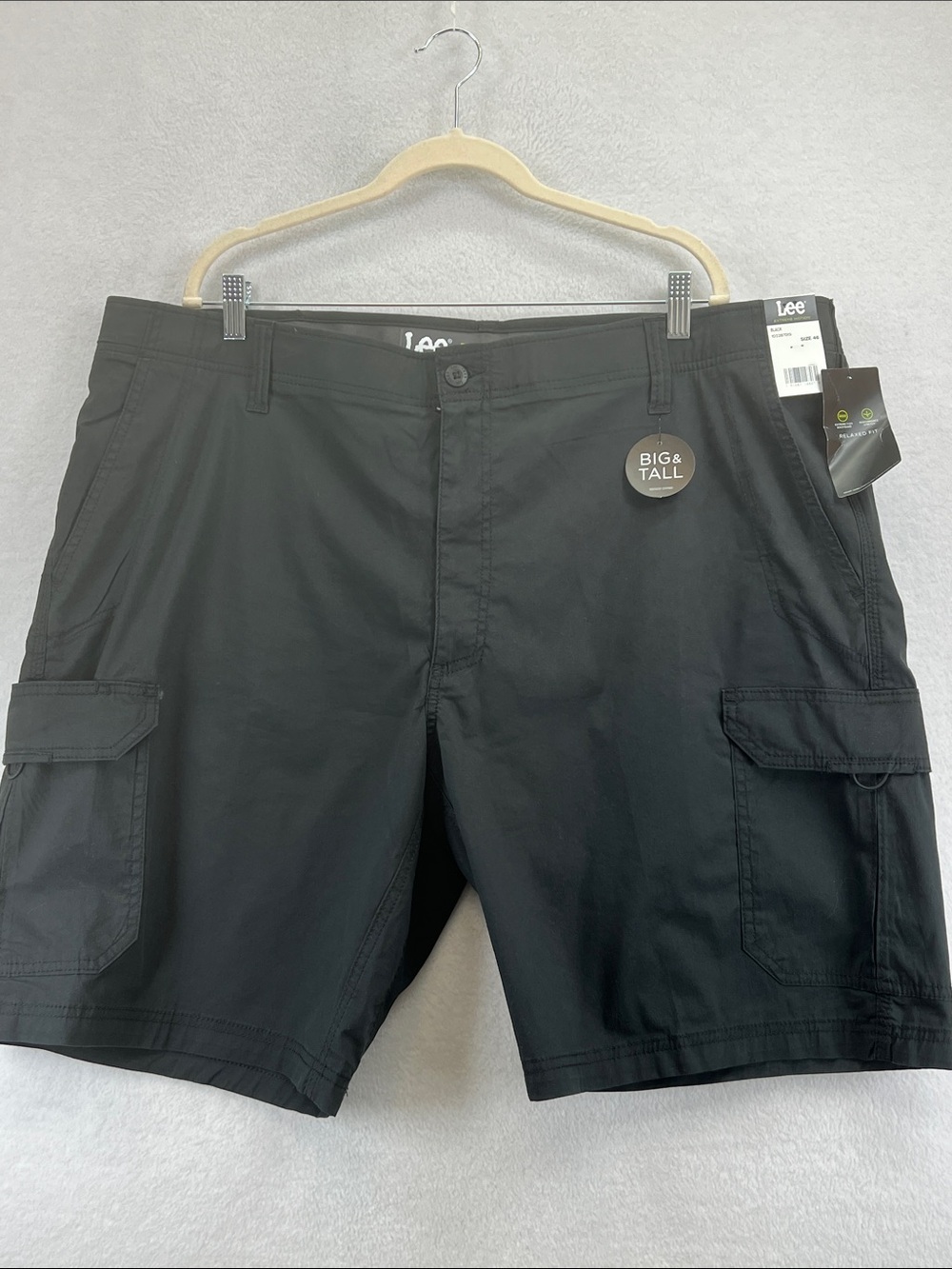 Lee Men's Black Cargo Shorts Big & Tall Sz 46 NWT
